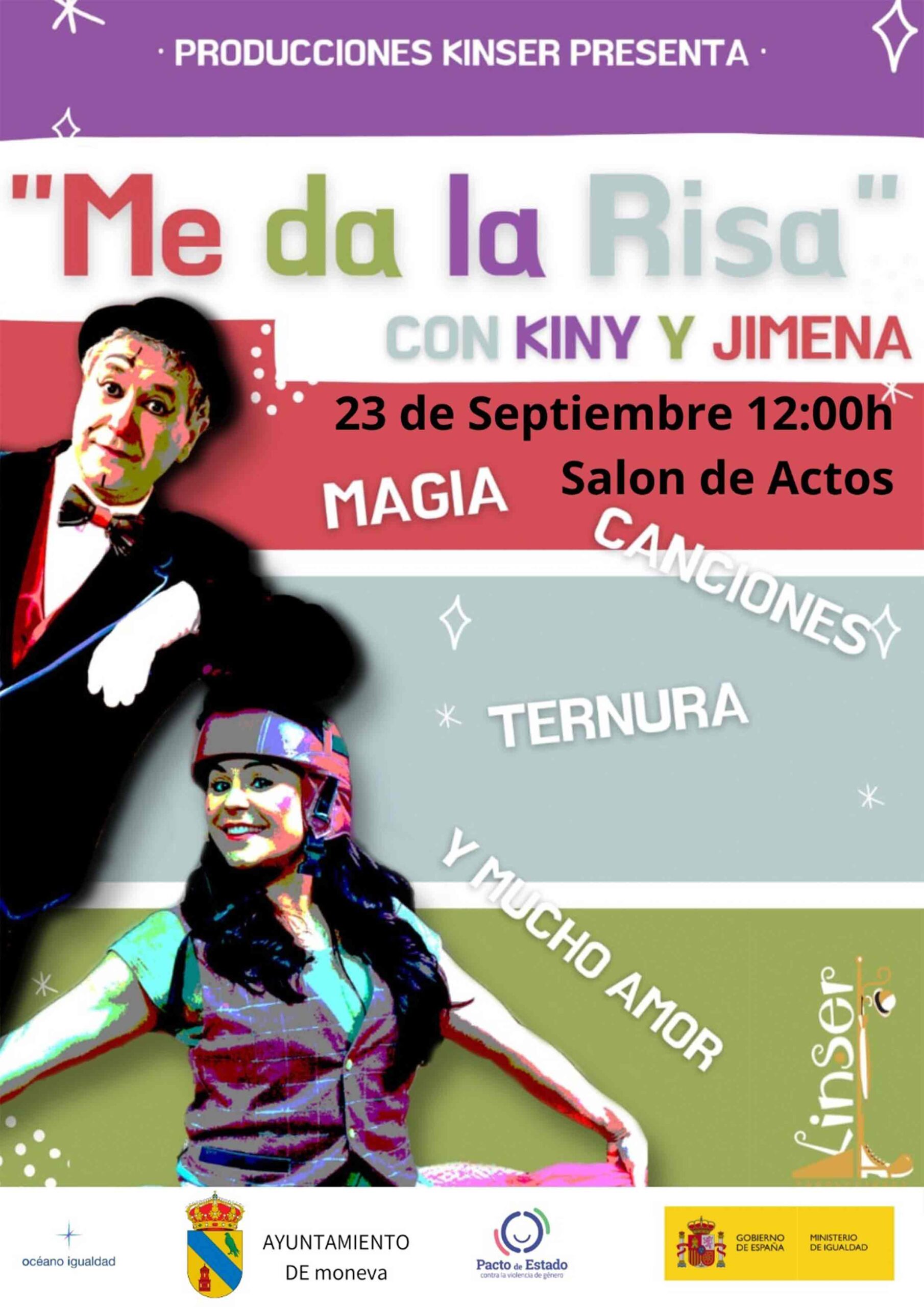 cartel función me da la risa de kiny y jimena