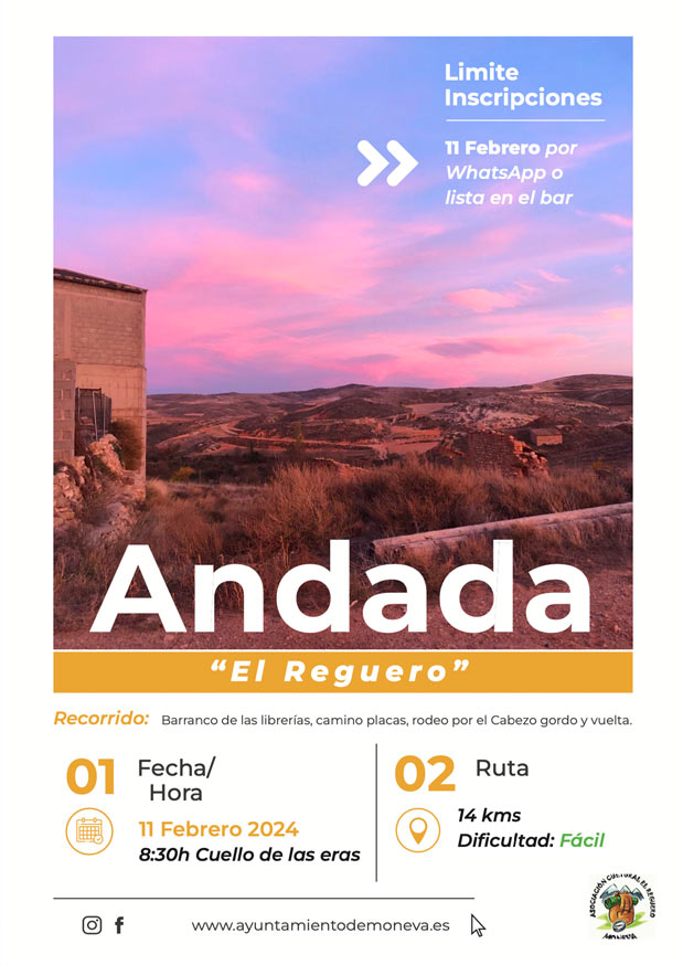 Andada popular, el reguero, en Moneva, el 11 de febrero